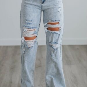 Distressed Light Blue Women's Jeans